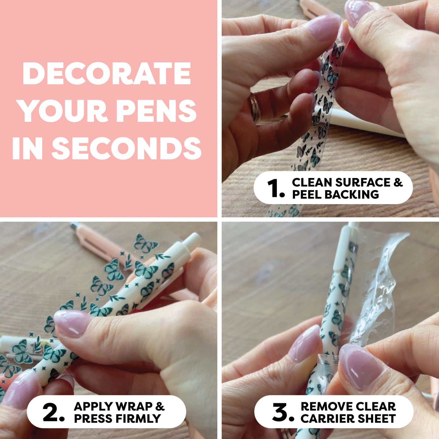 Pen UV DTF Wrap | Pastel Bunny