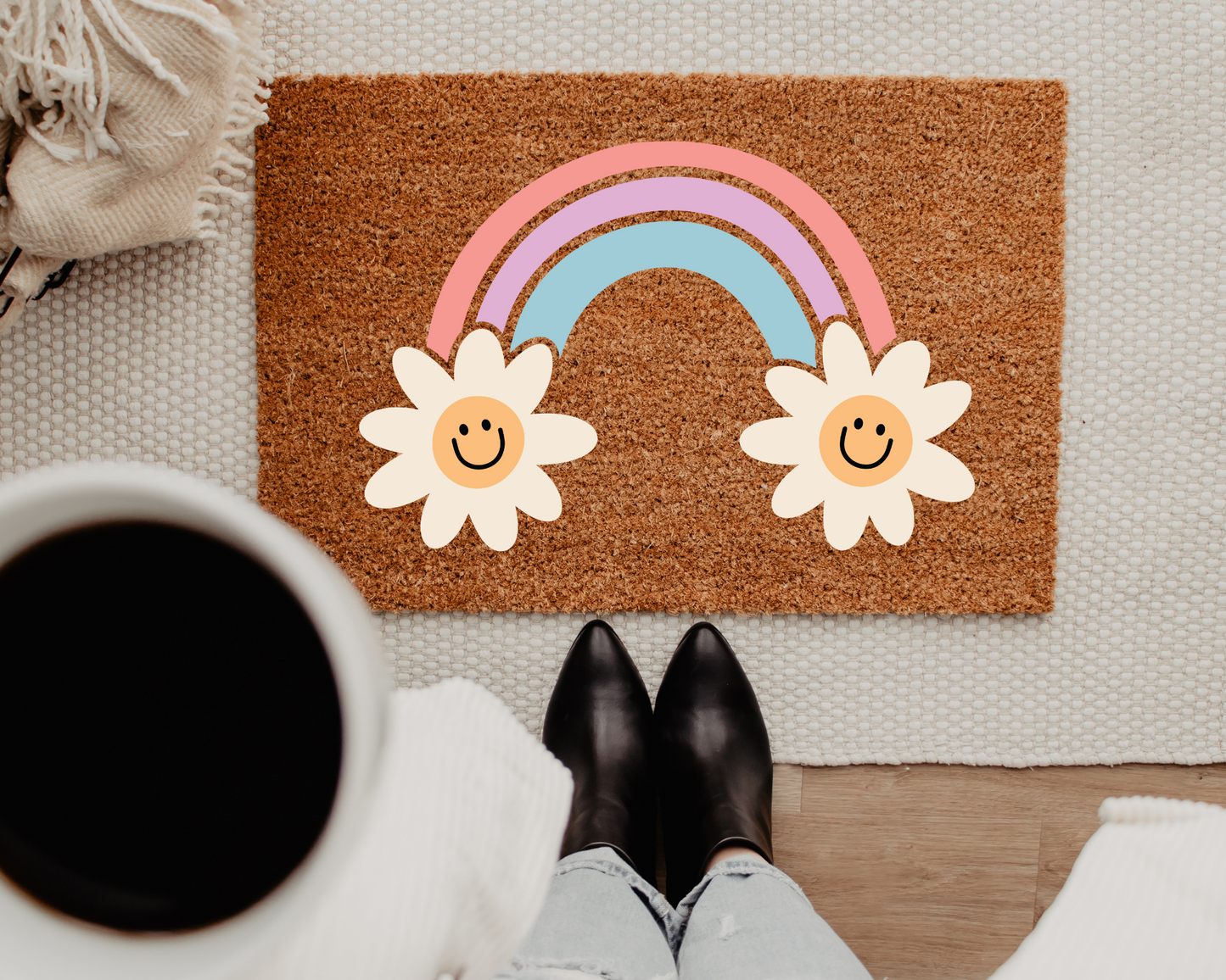 FREE Daisy Rainbow SVG | Retro Rainbow SVG