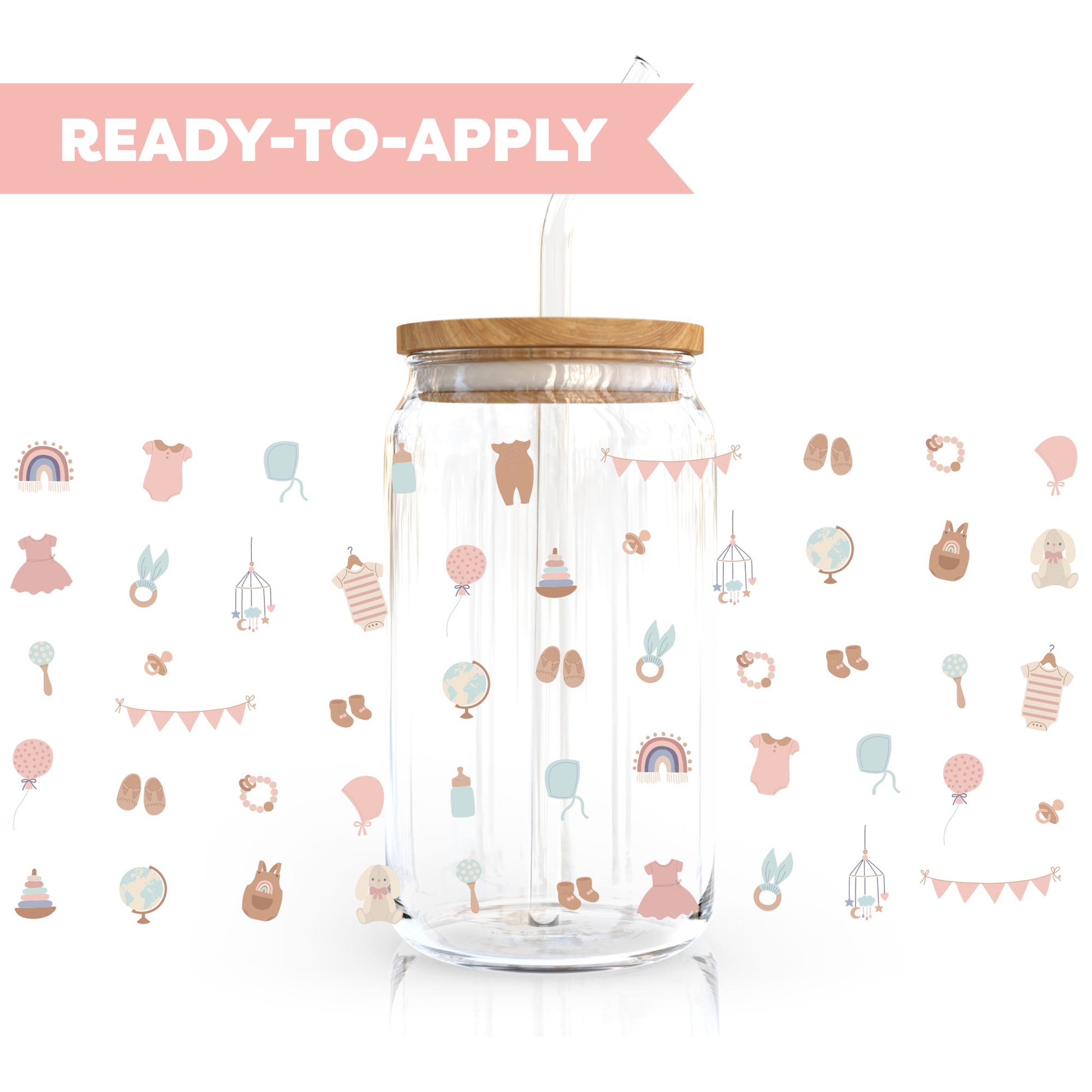 16oz Cup UV DTF Decal | Boho Baby