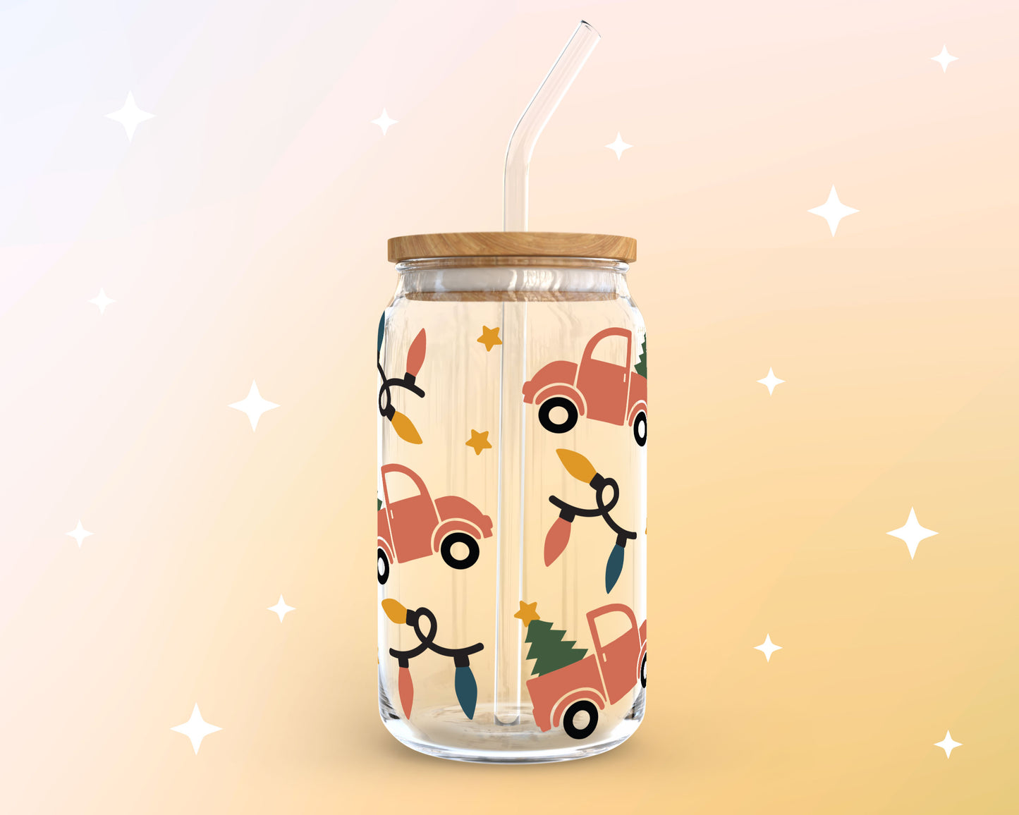 16oz Libbey Can Cup Wrap | Vintage Truck SVG