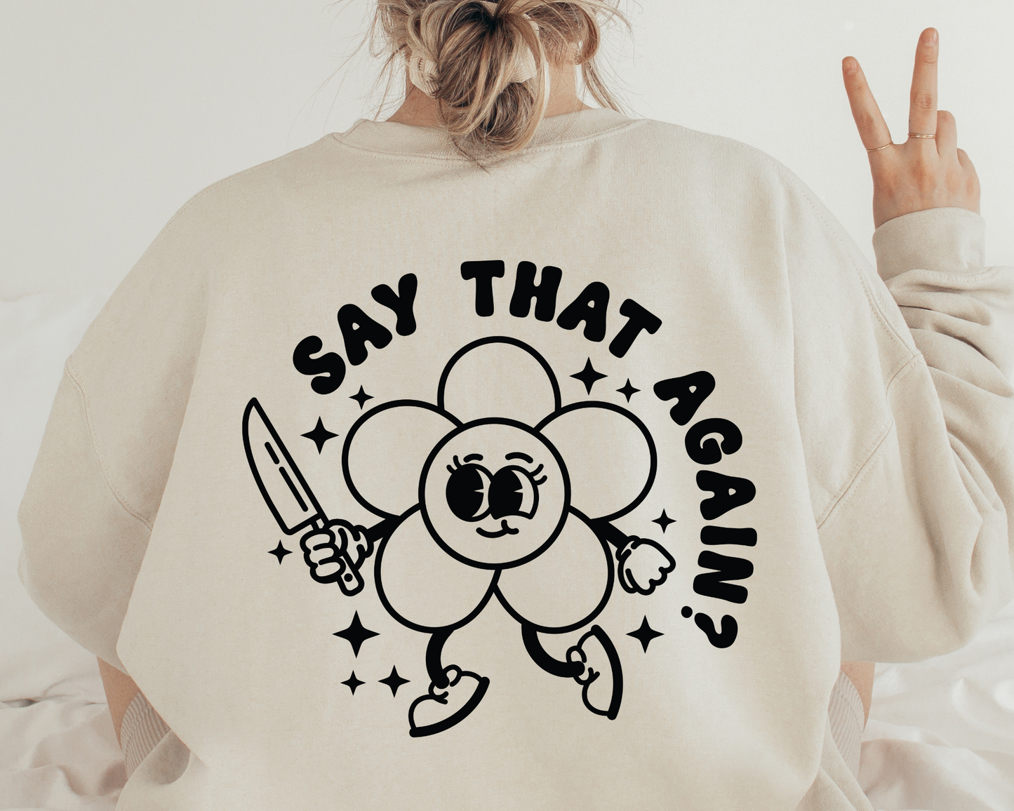 FREE Say That Again SVG | Retro Daisy SVG | Sarcastic SVG