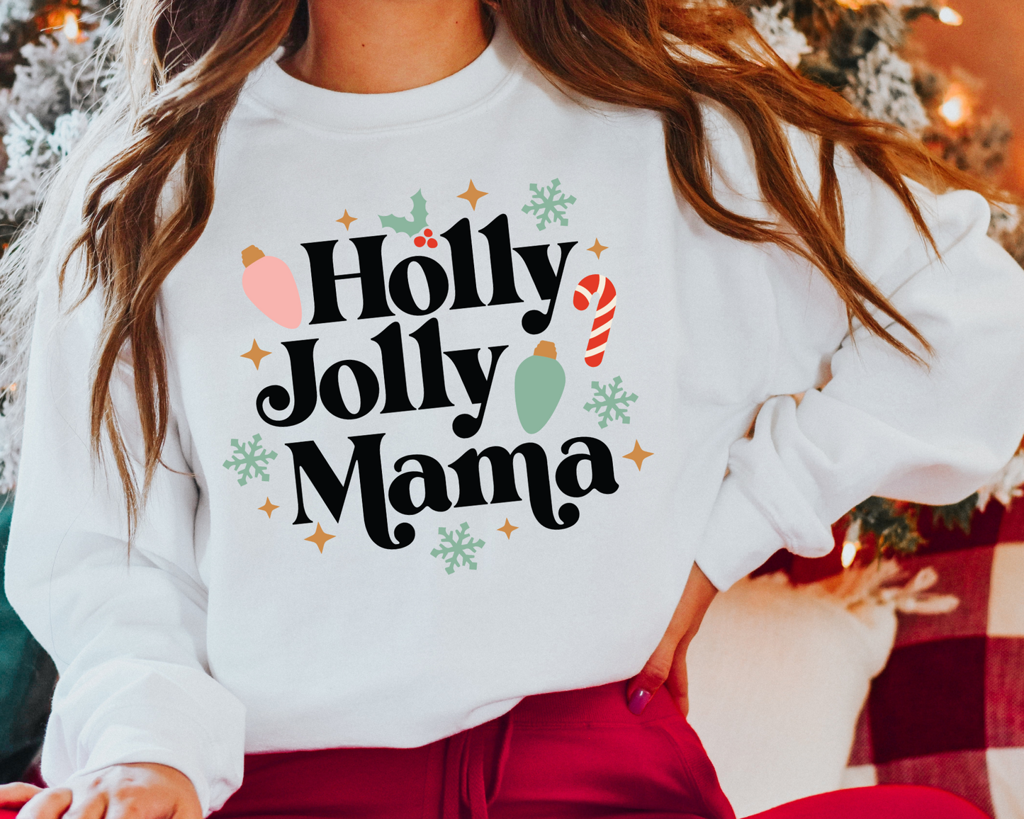 FREE Holly Jolly Mama SVG | Boho Christmas SVG