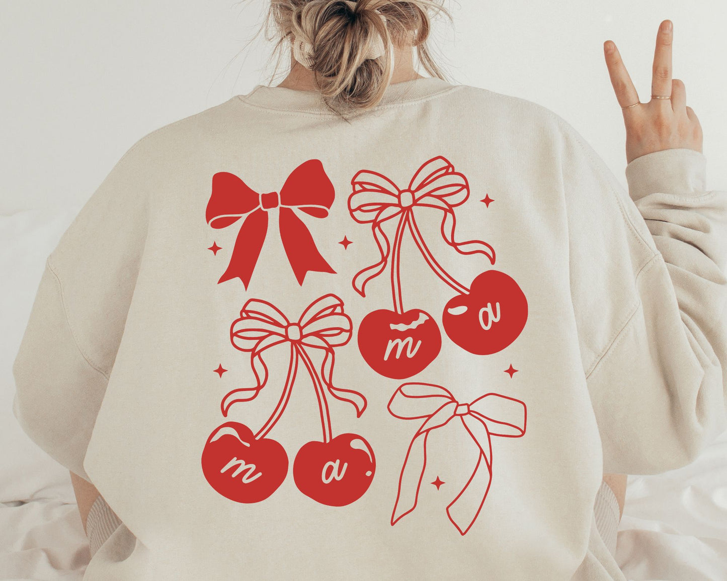 FREE Trendy Cherry Mama SVG | Coquette Mama SVG