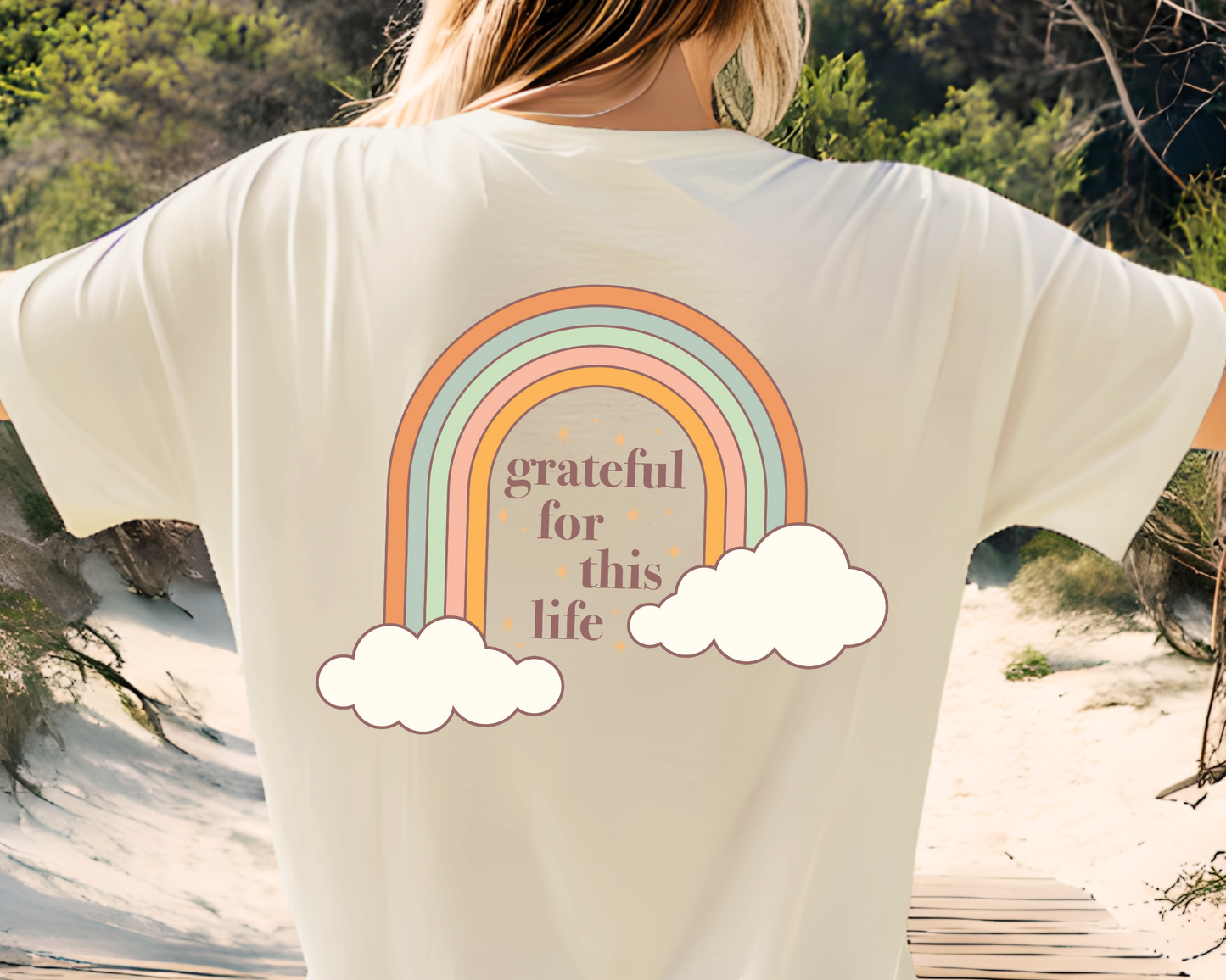 FREE Grateful For This Life SVG | Boho Rainbow SVG