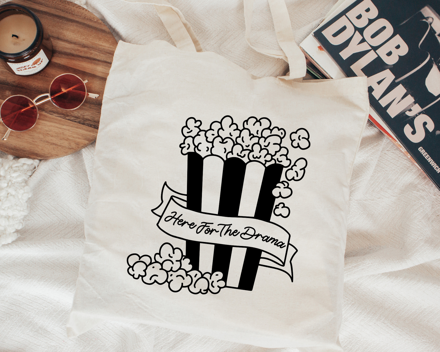 FREE Here For The Drama SVG | Popcorn Outline SVG