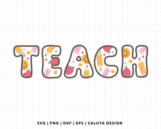 FREE Teach SVG | Retro Teacher SVG