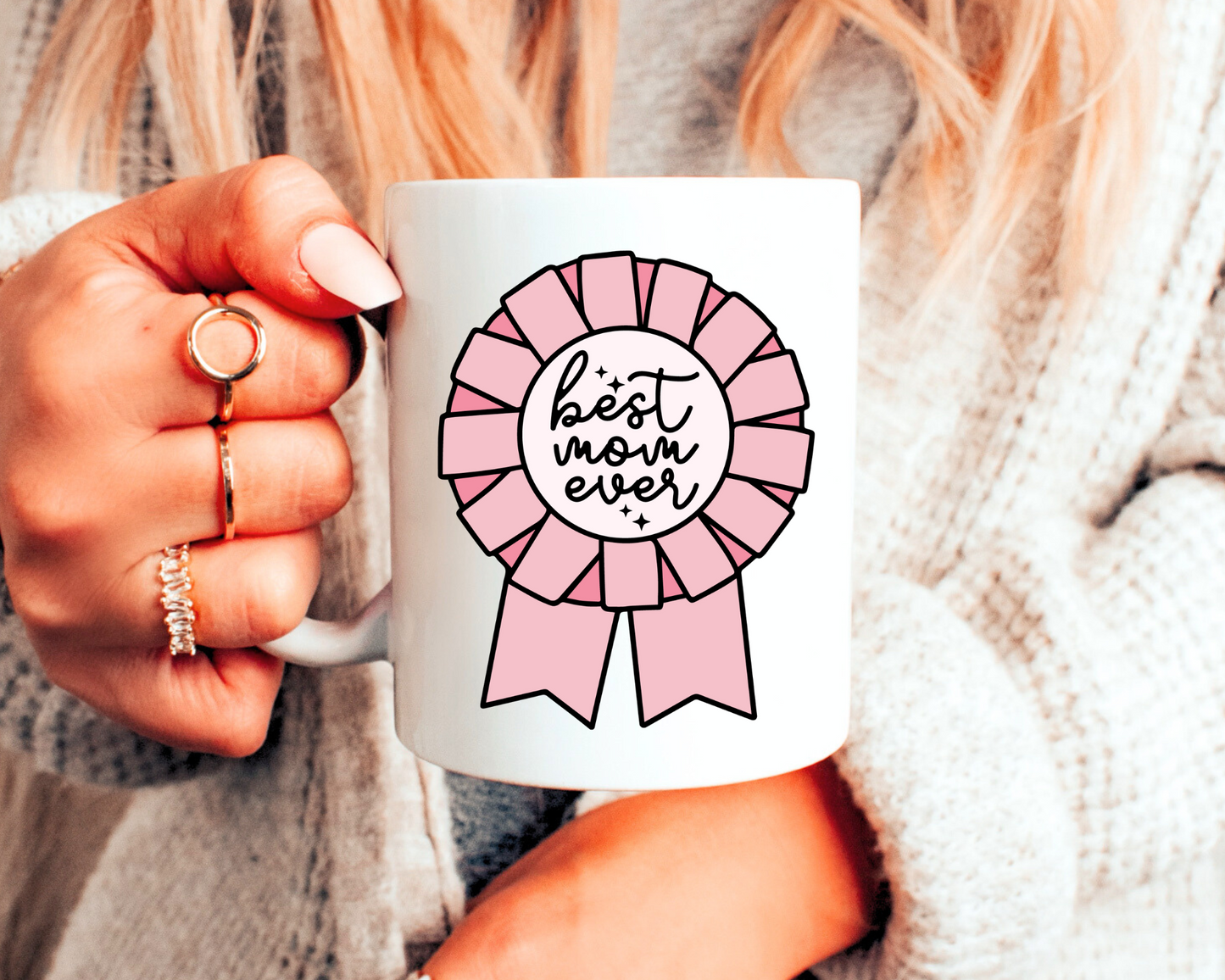 FREE Best Mom Ever SVG | Ribbon Medal SVG