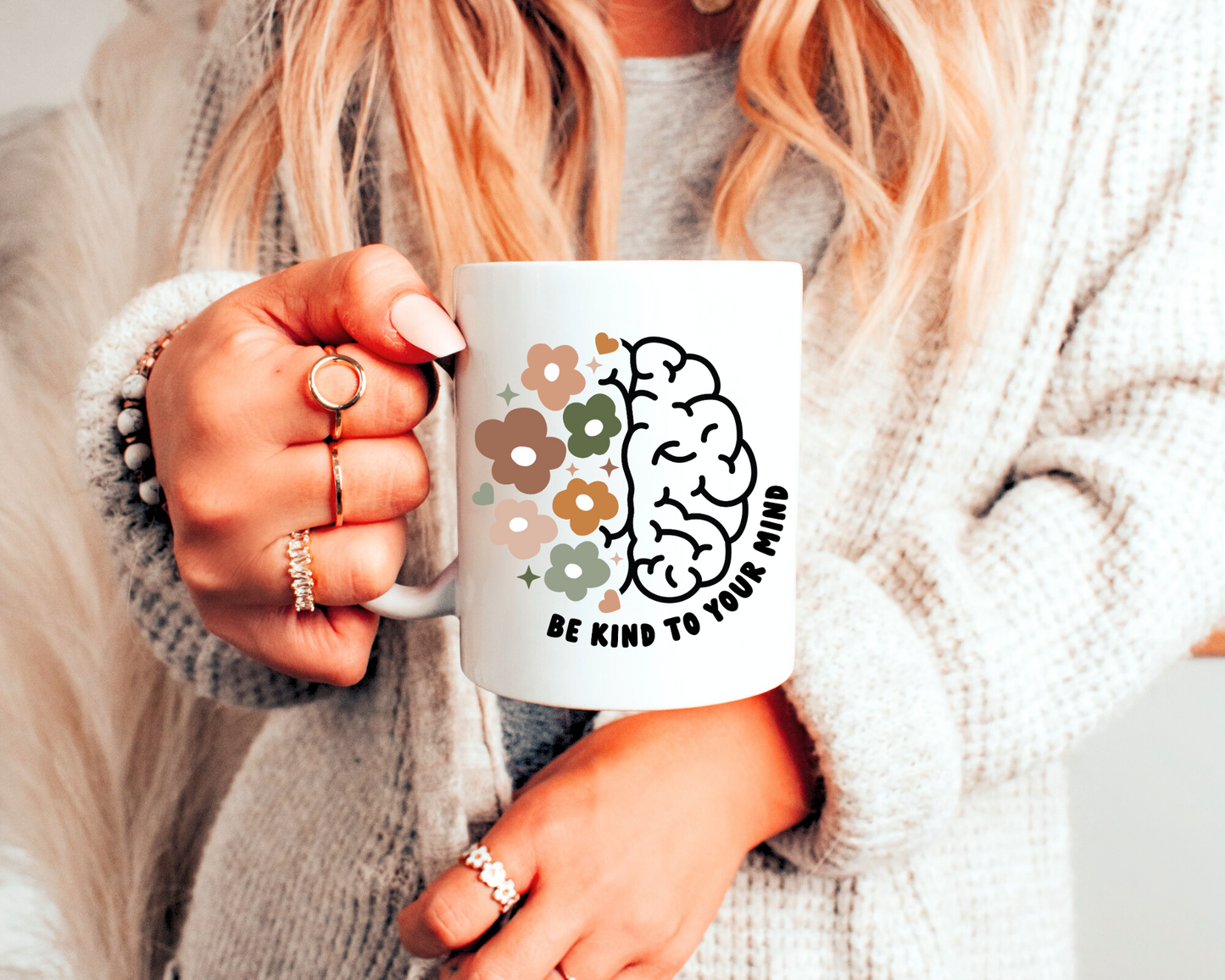 Boho Mental Health Quote Bundle | 25 Pack | Floral Brain SVG