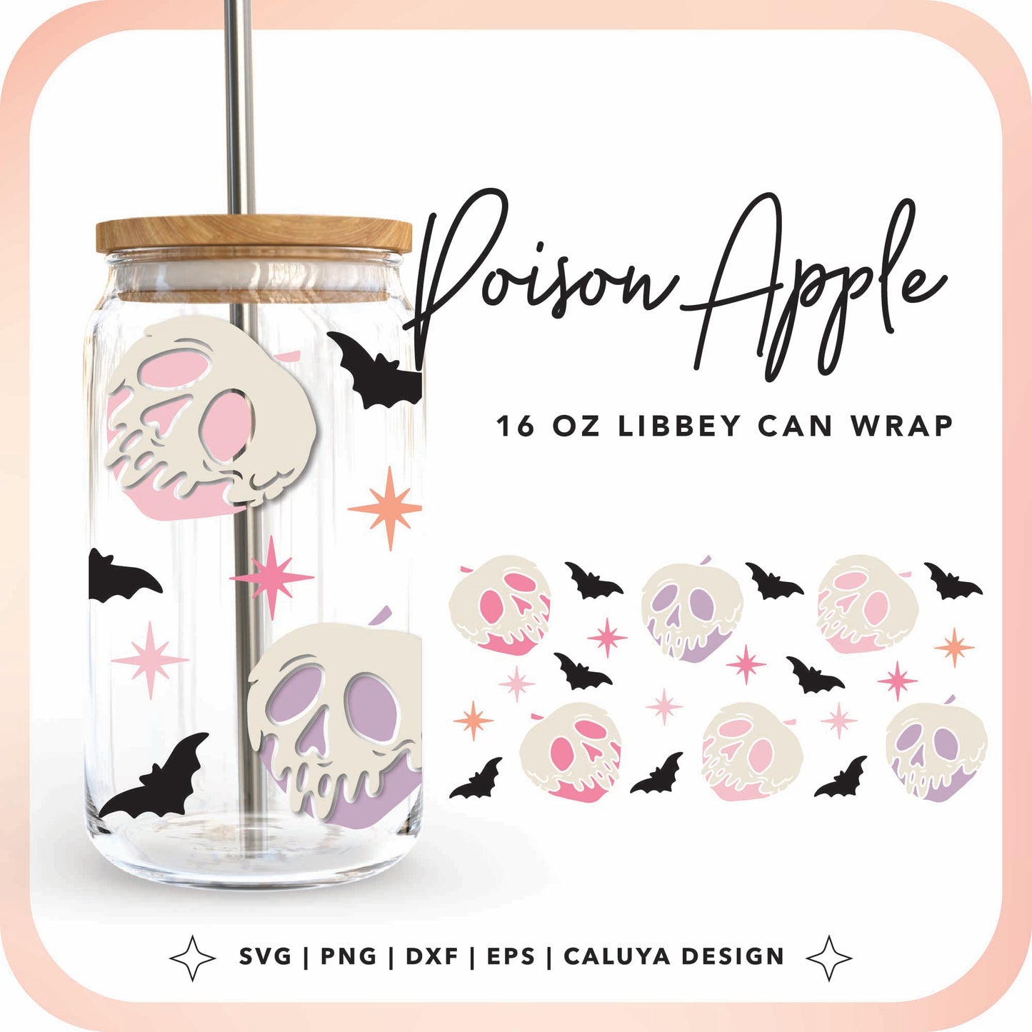16oz Libbey Can Cup Wrap | Poisoned Apple Cup Wrap
