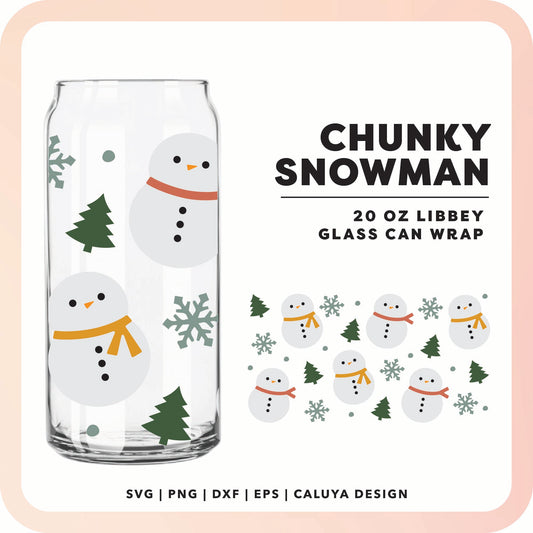 20oz Libbey Can Cup Wrap | Snowman SVG Cut File for Cricut, Cameo Silhouette | Free SVG Cut File