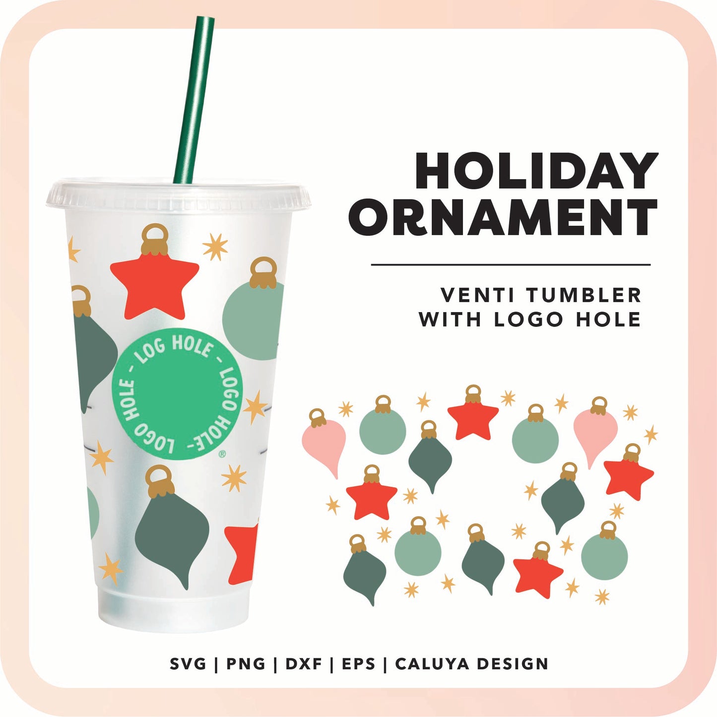 With Logo Venti Cup Wrap SVG | Ornament Wrap SVG