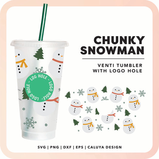 With Logo Venti Cup Wrap SVG | Snowman SVG Cut File for Cricut, Cameo Silhouette | Free SVG Cut File