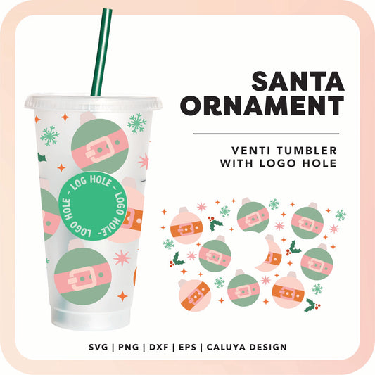 With Logo Venti Cup Wrap SVG | Santa Ornament SVG Cut File for Cricut, Cameo Silhouette | Free SVG Cut File