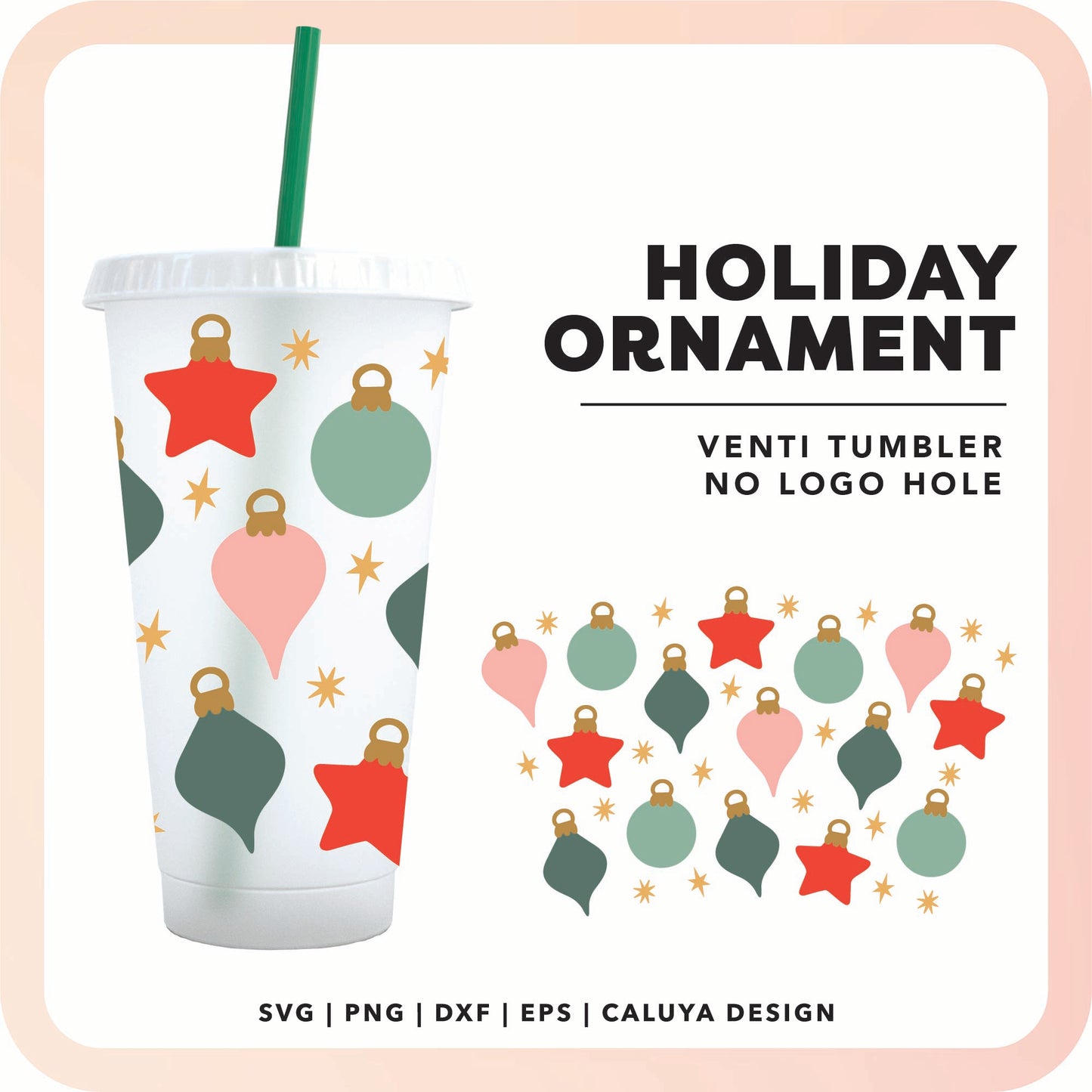 No Logo Venti Cup Wrap SVG | Ornament Wrap SVG Cut File for Cricut, Cameo Silhouette | Free SVG Cut File