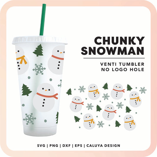No Logo Venti Cup Wrap SVG | Snowman SVG