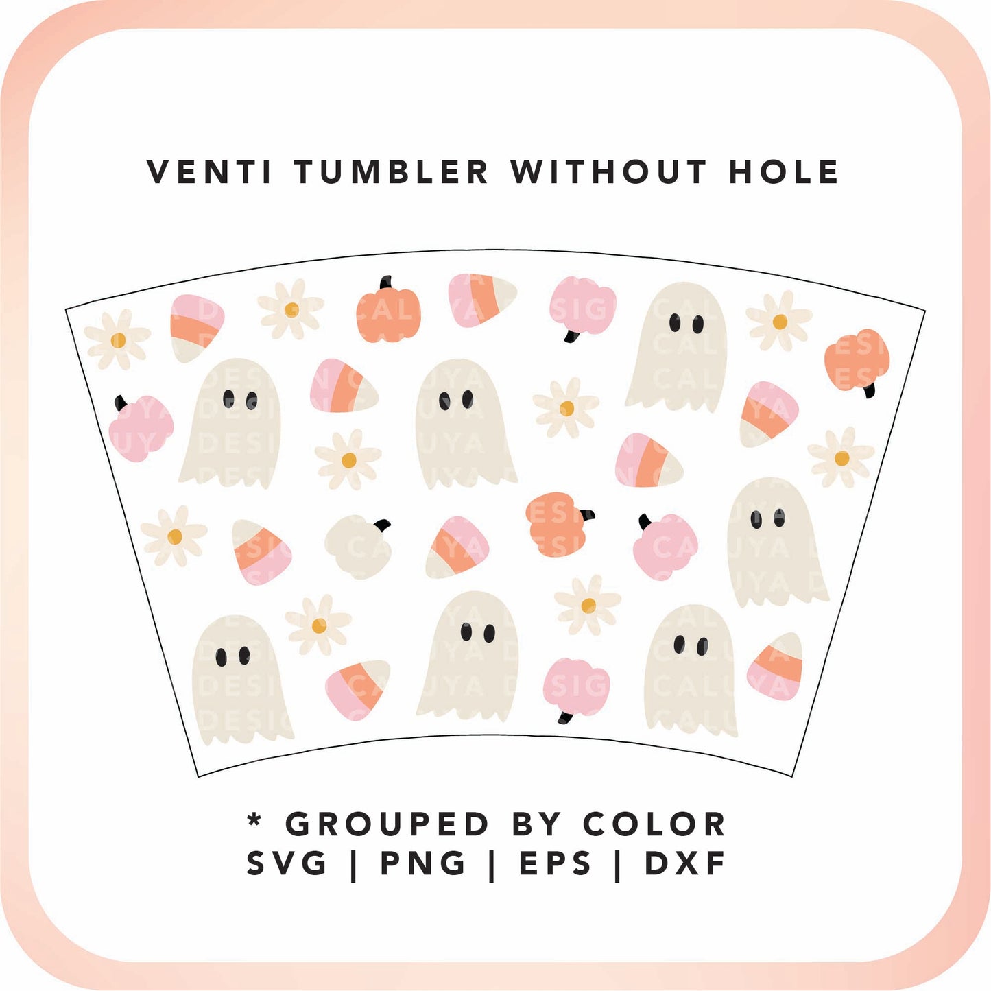 No Logo Venti Cup Wrap SVG | Cute Daisy Ghost Cup Wrap