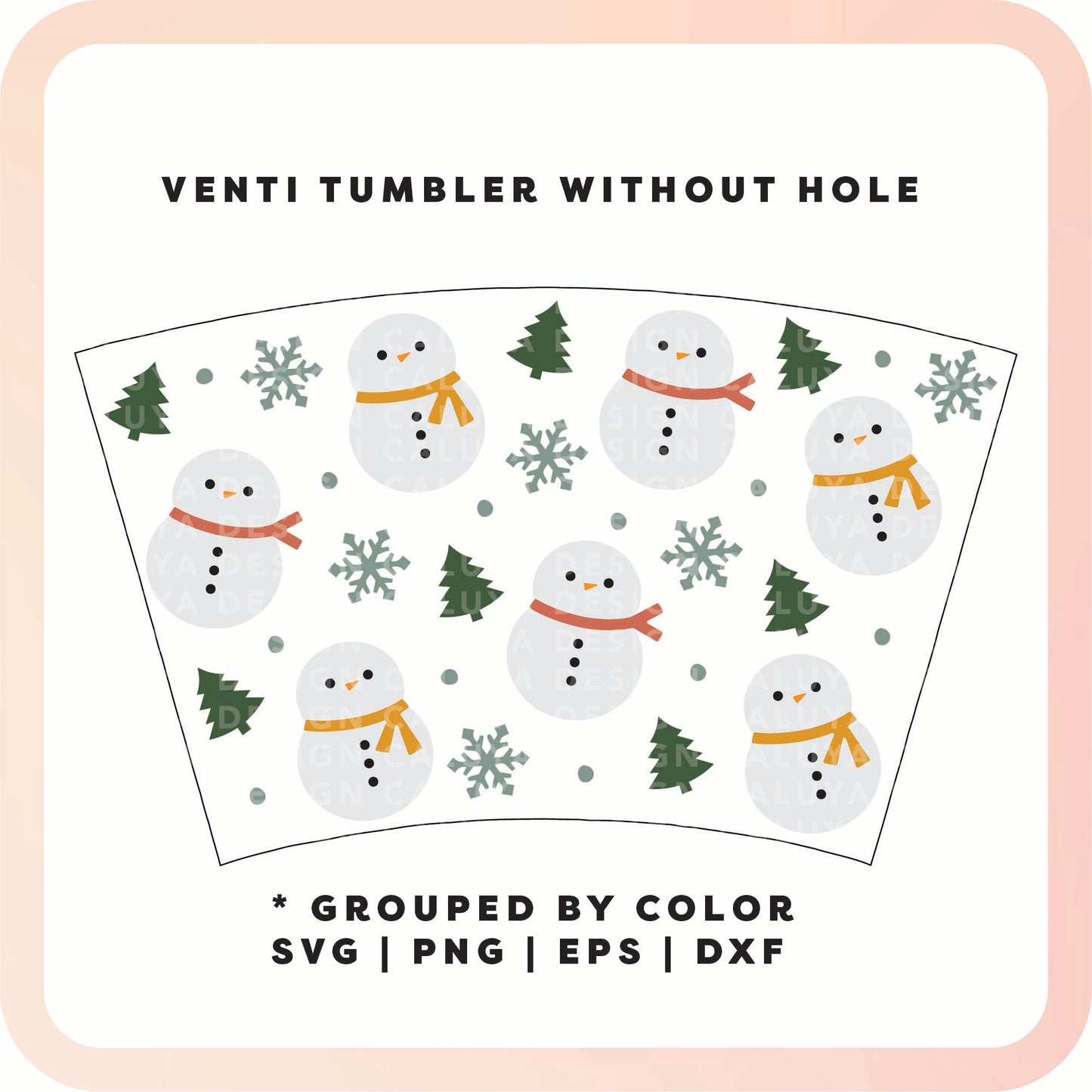 No Logo Venti Cup Wrap SVG | Snowman SVG