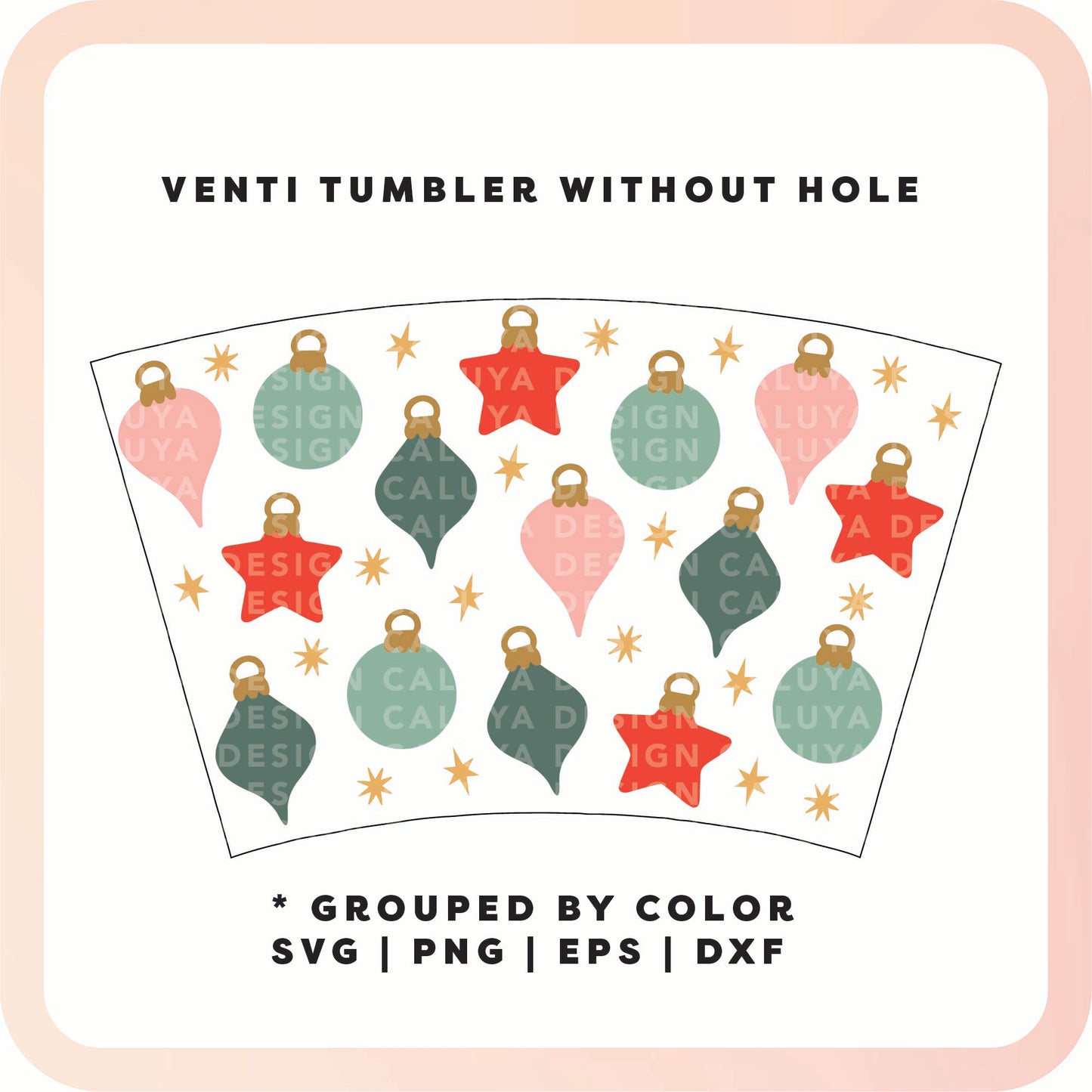 No Logo Venti Cup Wrap SVG | Ornament Wrap SVG