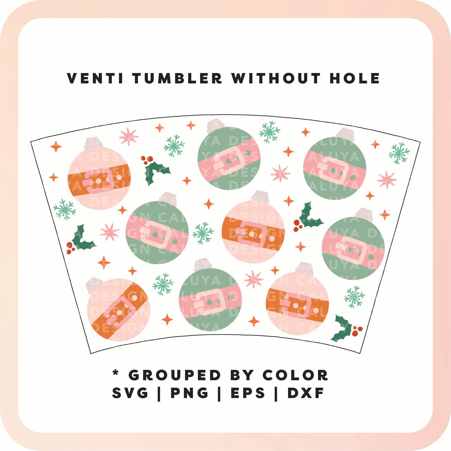 No Logo Venti Cup Wrap SVG | Santa Ornament SVG