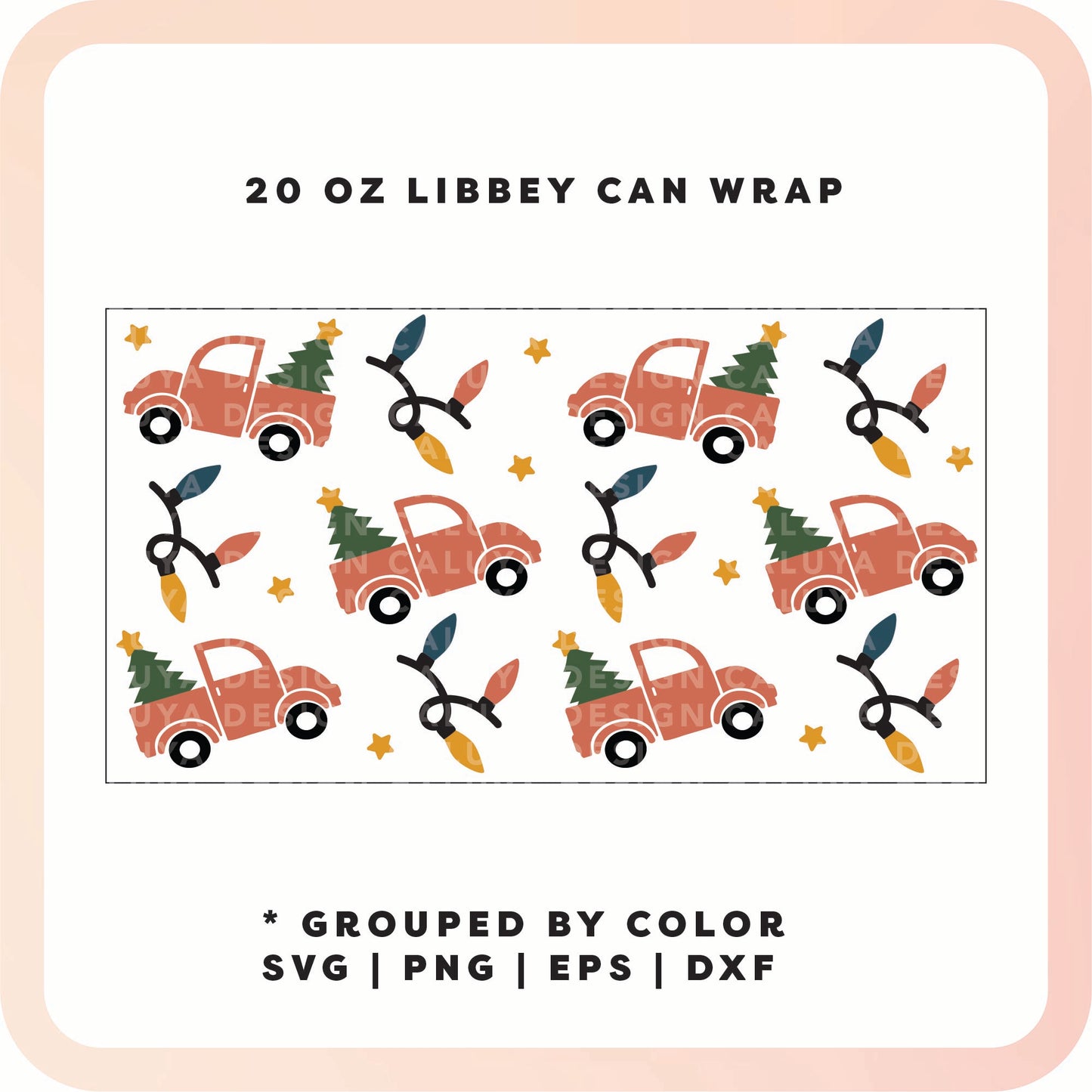 20oz Libbey Can Cup Wrap | Vintage Truck SVG