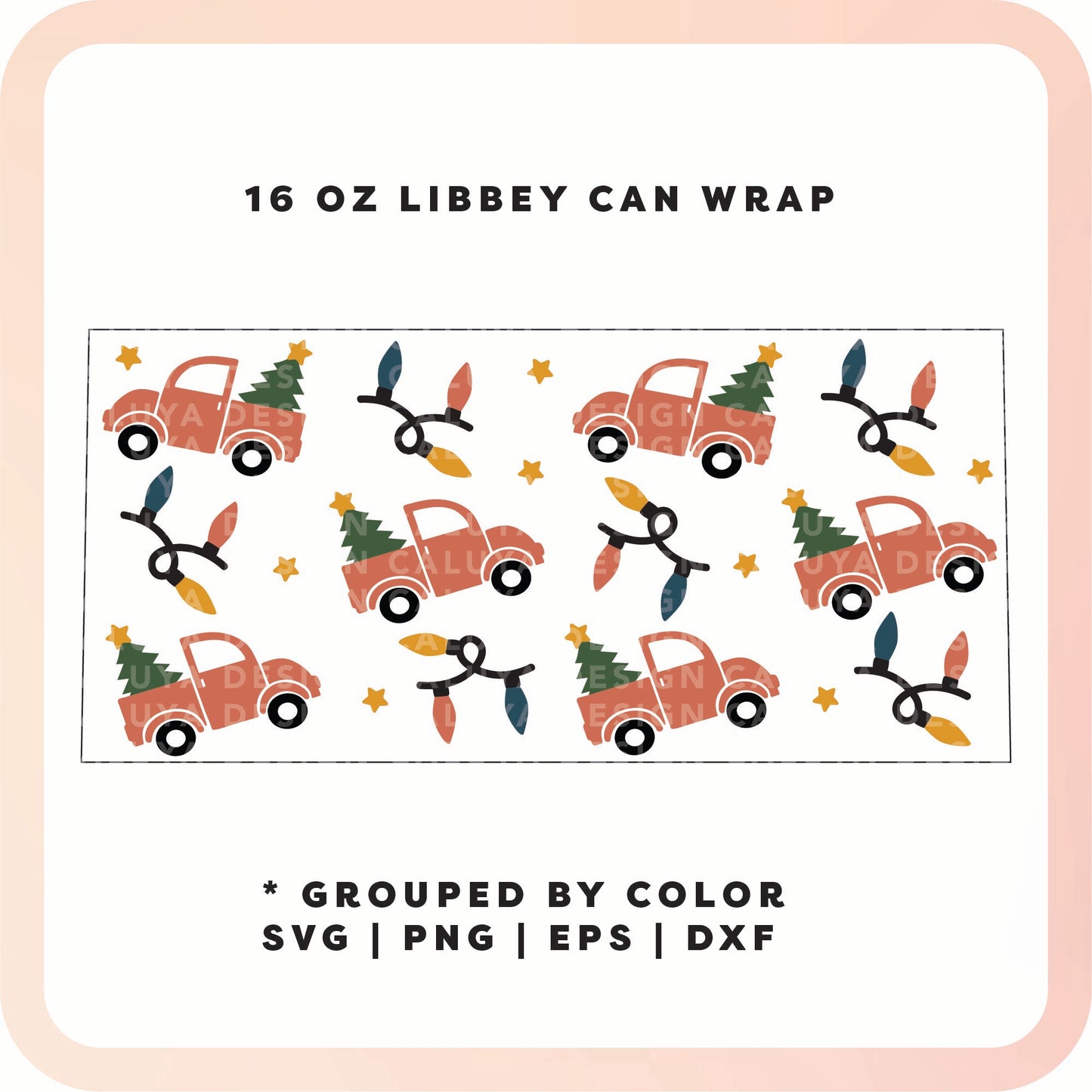 16oz Libbey Can Cup Wrap | Vintage Truck SVG