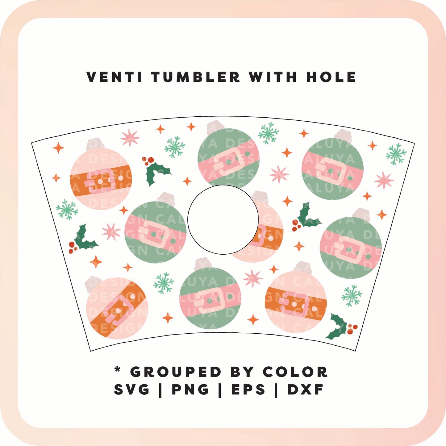With Logo Venti Cup Wrap SVG | Santa Ornament SVG