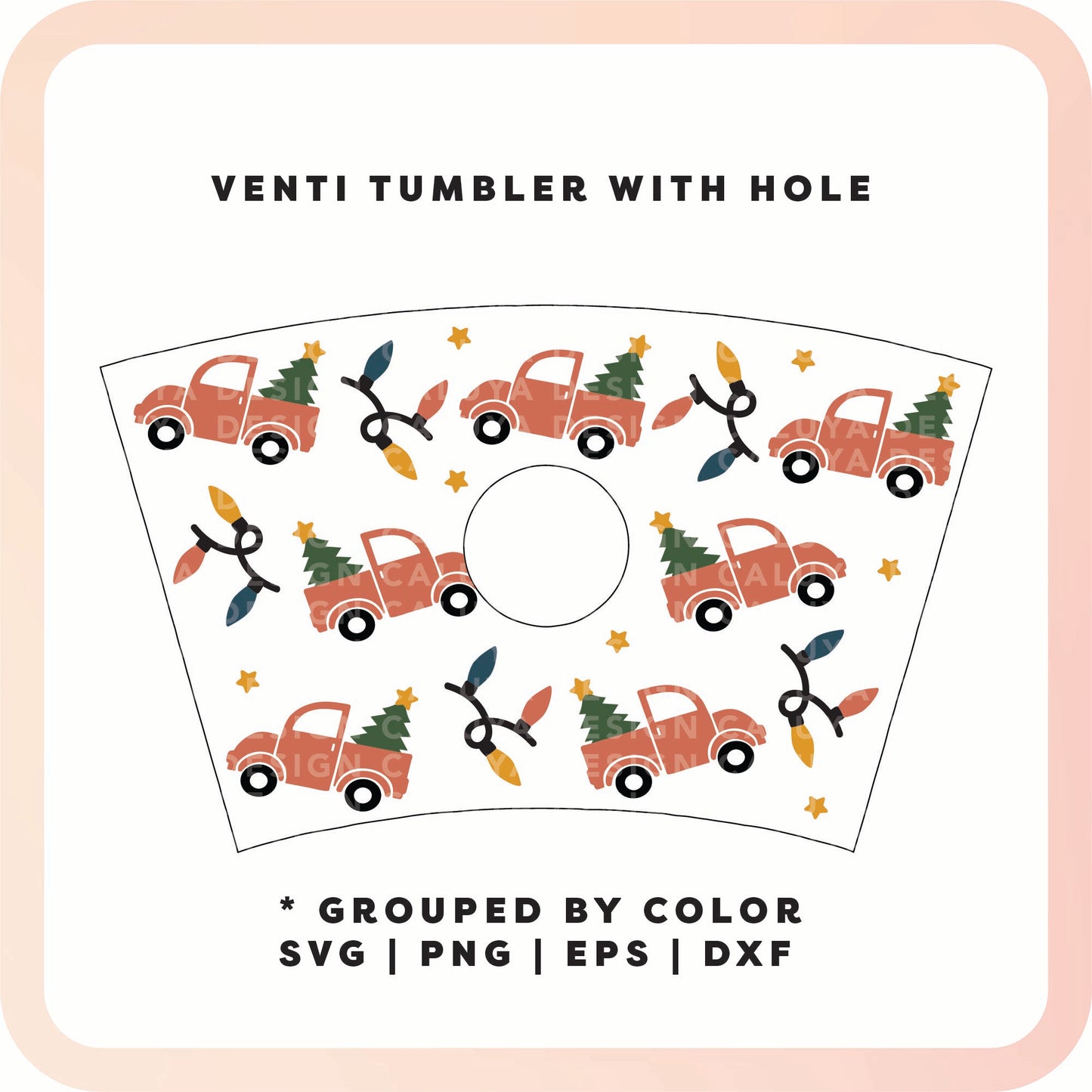 With Logo Venti Cup Wrap SVG | Vintage Truck SVG