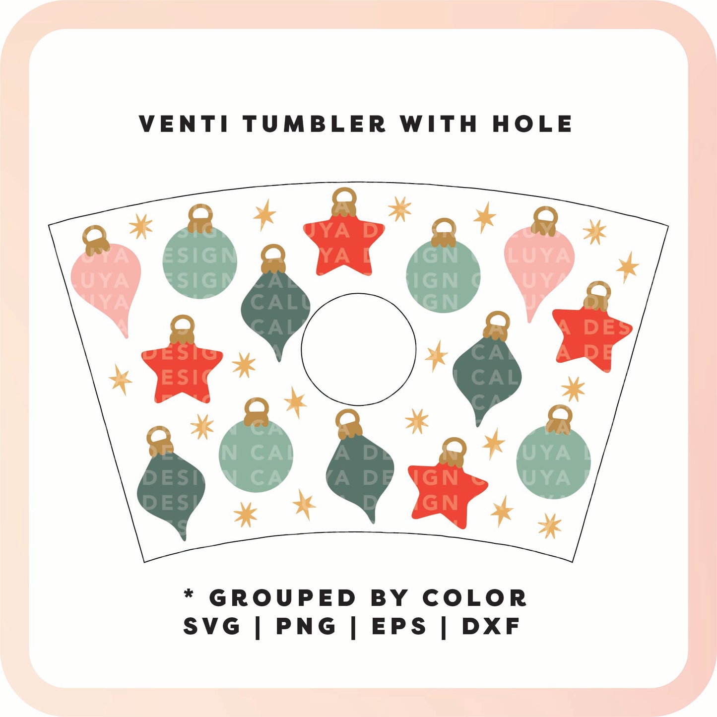 With Logo Venti Cup Wrap SVG | Ornament Wrap SVG