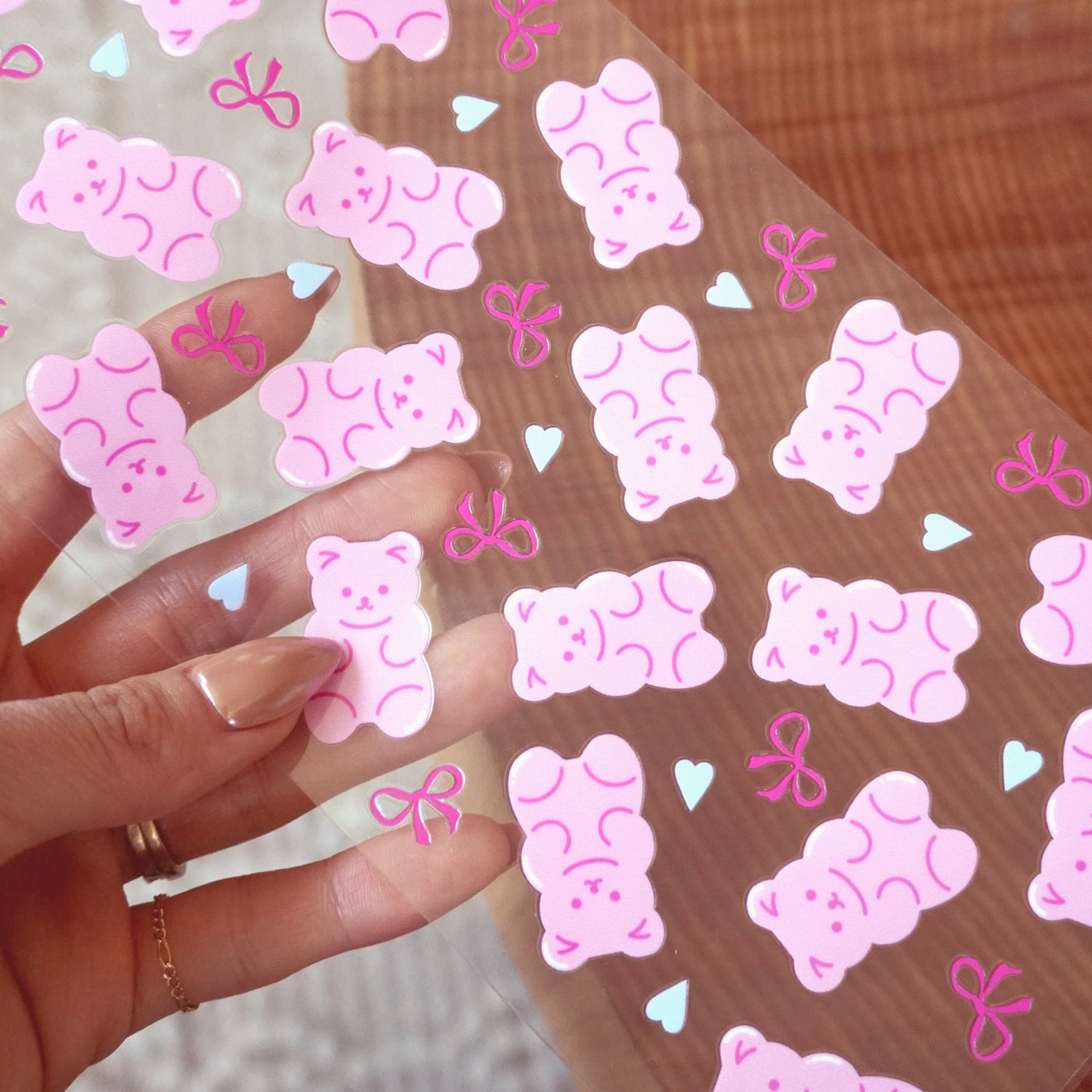 16oz Cup UV DTF Decal | Pink Gummy Bear