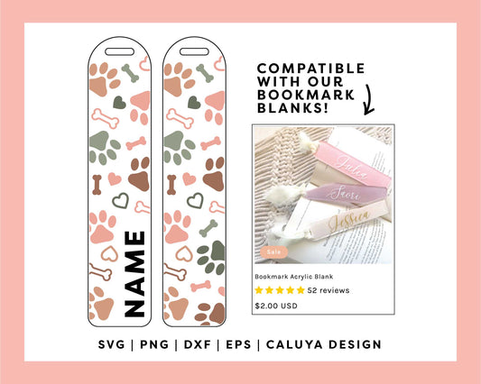Bookmark Template SVG | Dog Paw SVG
