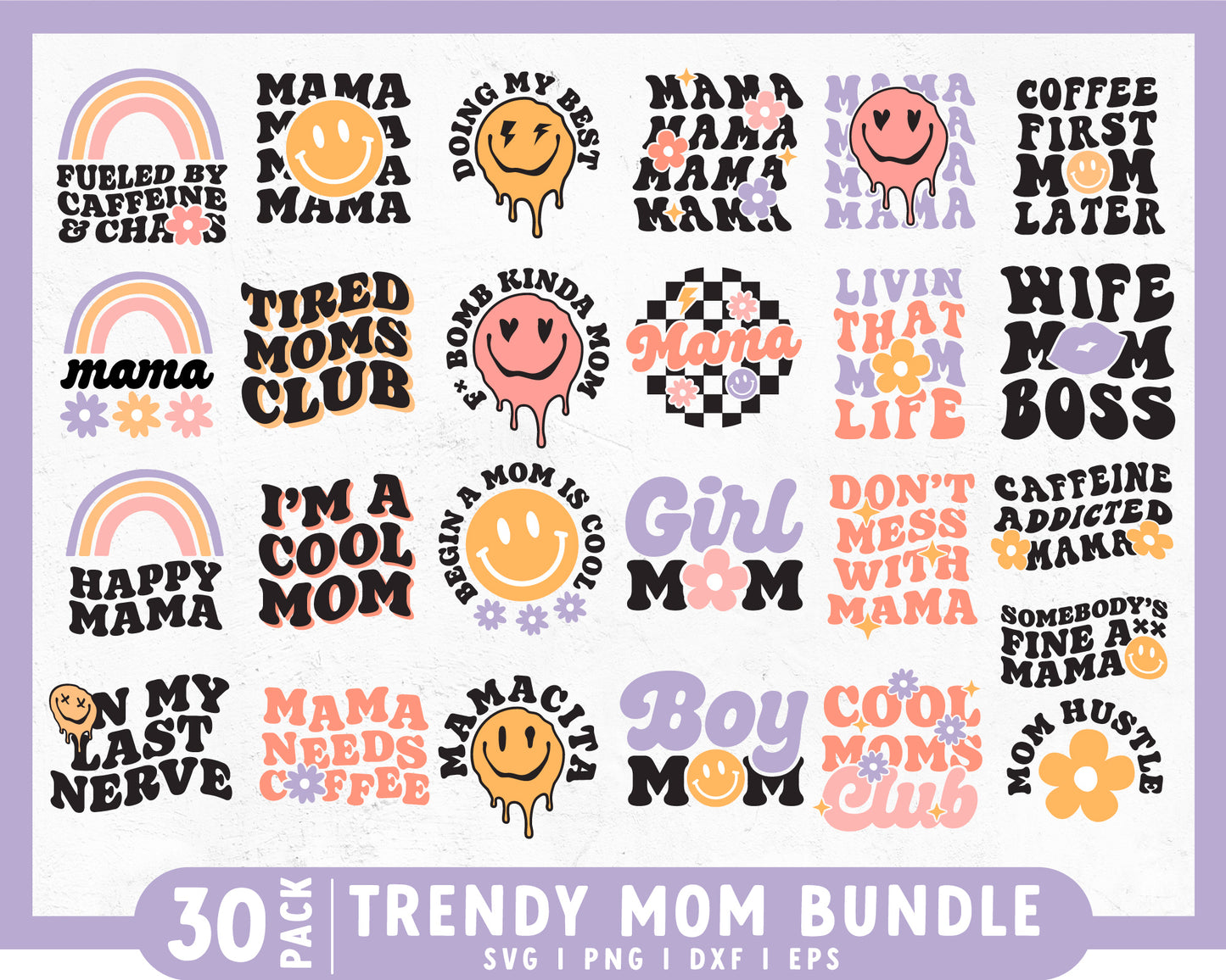 Groovy Mama SVG Bundle | Mom Shirt SVG | Mom Mug SVG