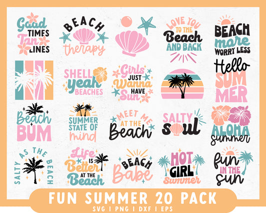 Fun Summer SVG Bundle | 20 Pack