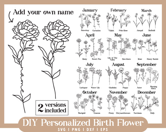 Birth Flower Bundle | Single Stem & Split Stem Pack