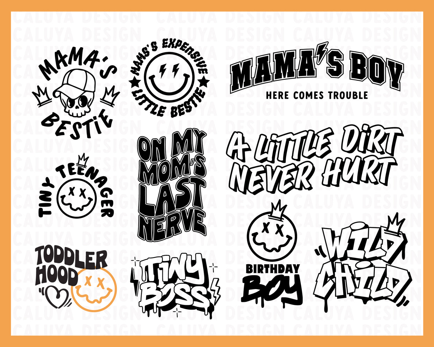 Toddler Cool Boy SVG Bundle | 20 Pack