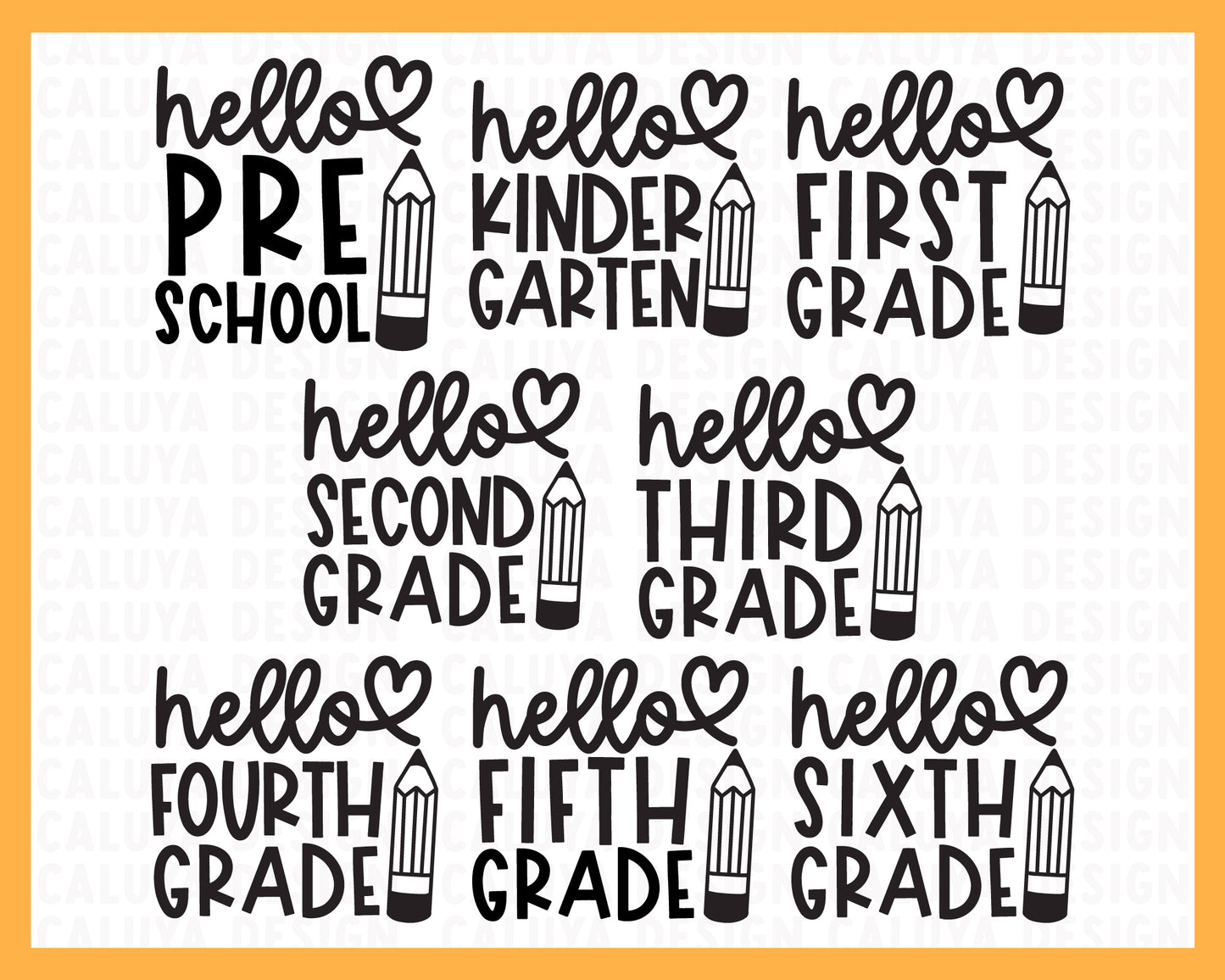 Back To School With Heart SVG | 8 Pack