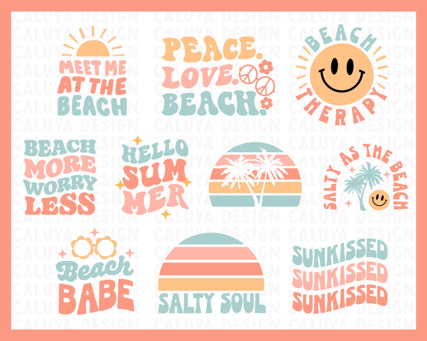 Groovy Summer SVG Bundle | 20 SVG Pack