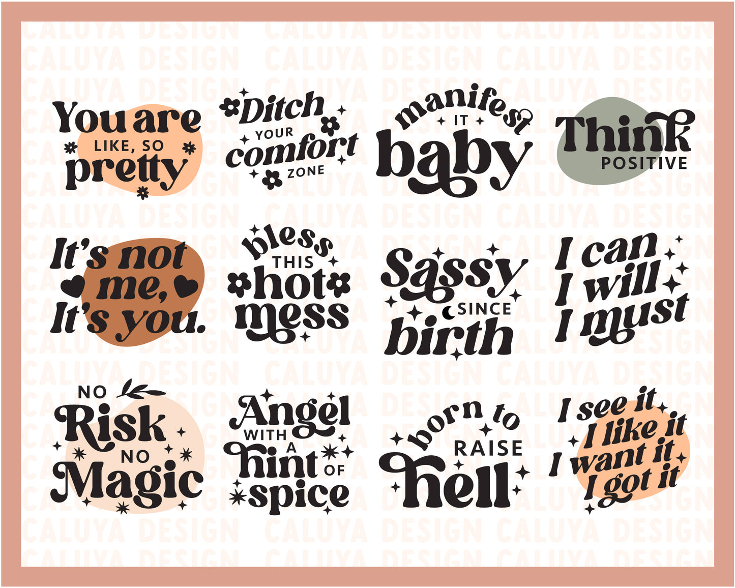 Sassy Boho Quote SVG Bundle | 25 Quotes Included