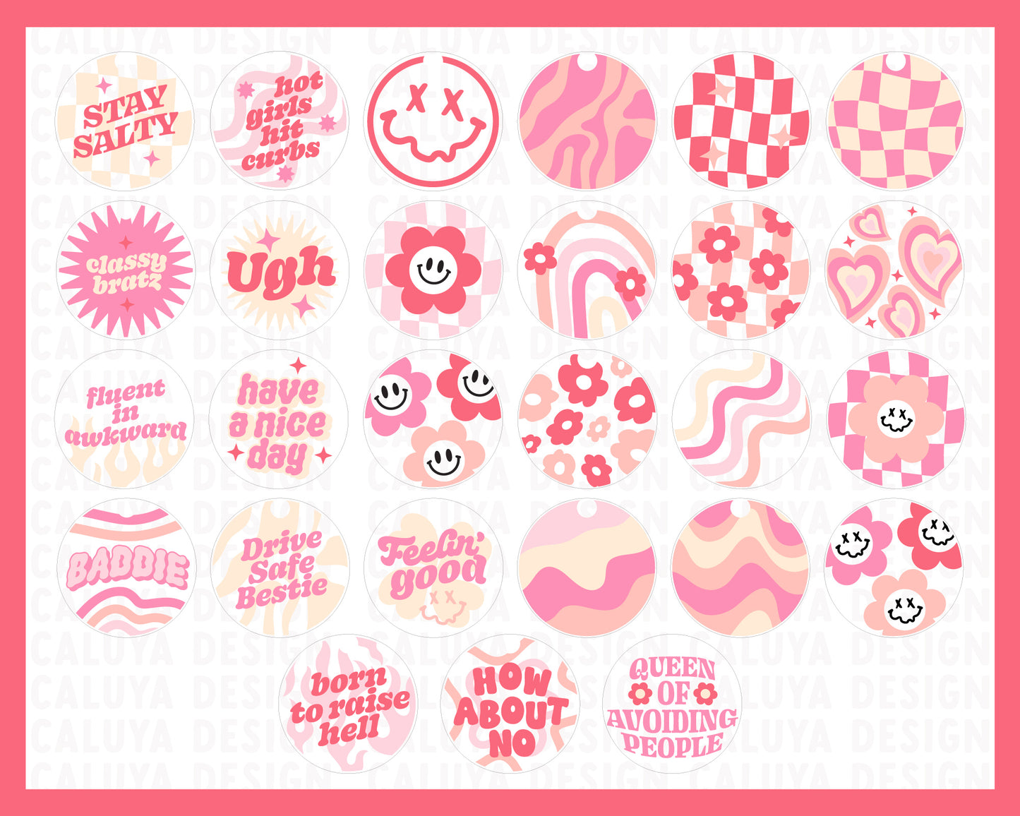 Circle Keychain SVG Bundle | 27 Pack
