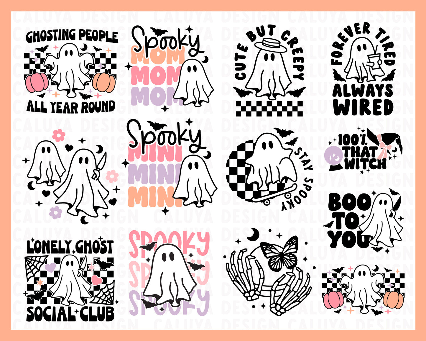 Halloween Cute Ghost SVG Bundle | 25 Pack