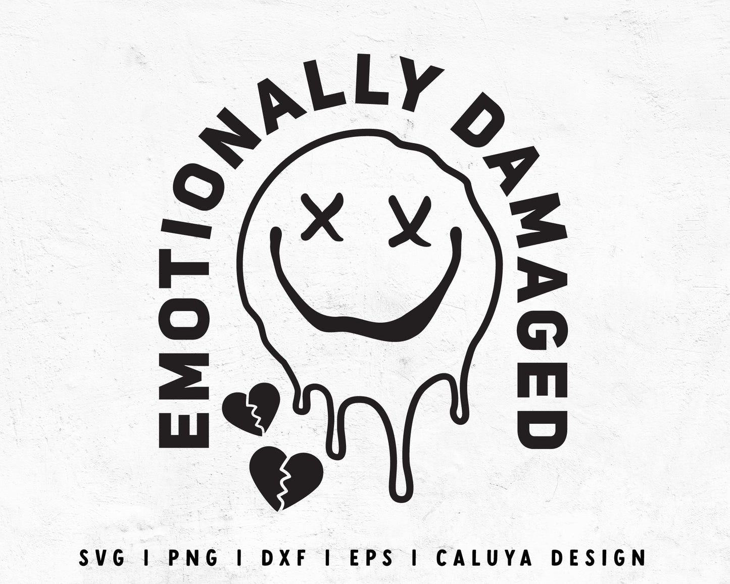 FREE Emotinally Damaged SVG | Funny Quote SVG Cut File for Cricut, Cameo Silhouette | Free SVG Cut File
