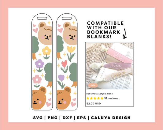 Bookmark Template SVG | Cute Bear Bookmark SVG