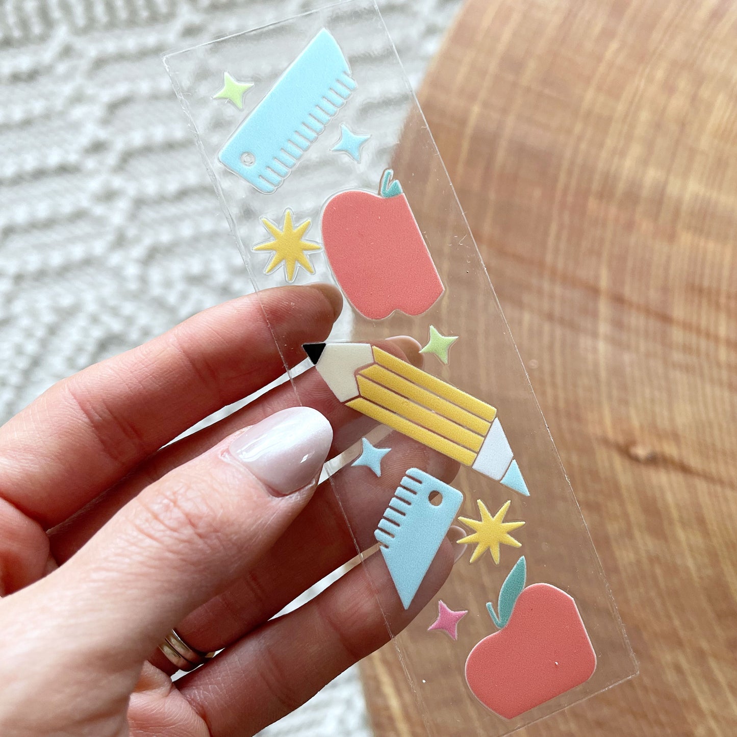 Bookmark UV DTF Decal | Blue Fun School