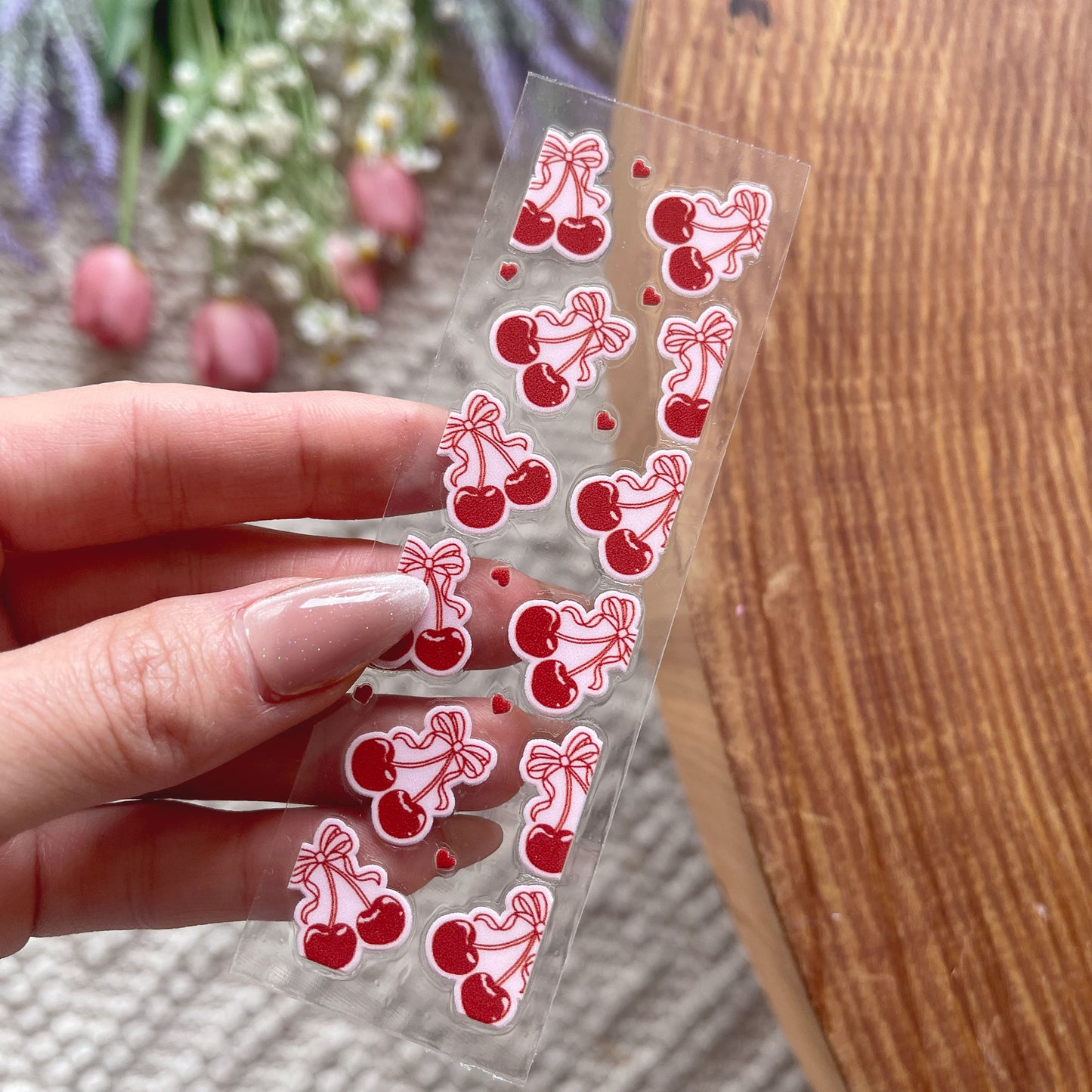 Pen UV DTF Wrap | Cherry Bow