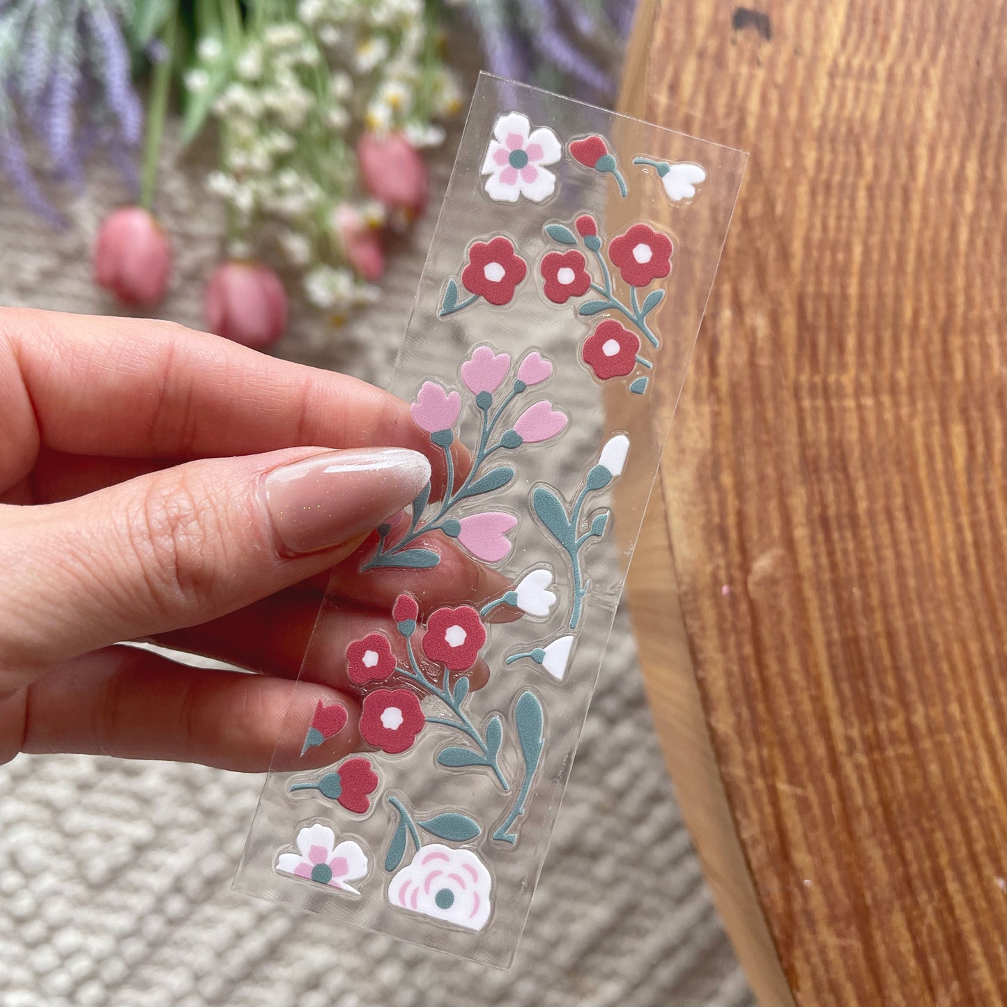 Pen UV DTF Wrap | Red & Pink Flower