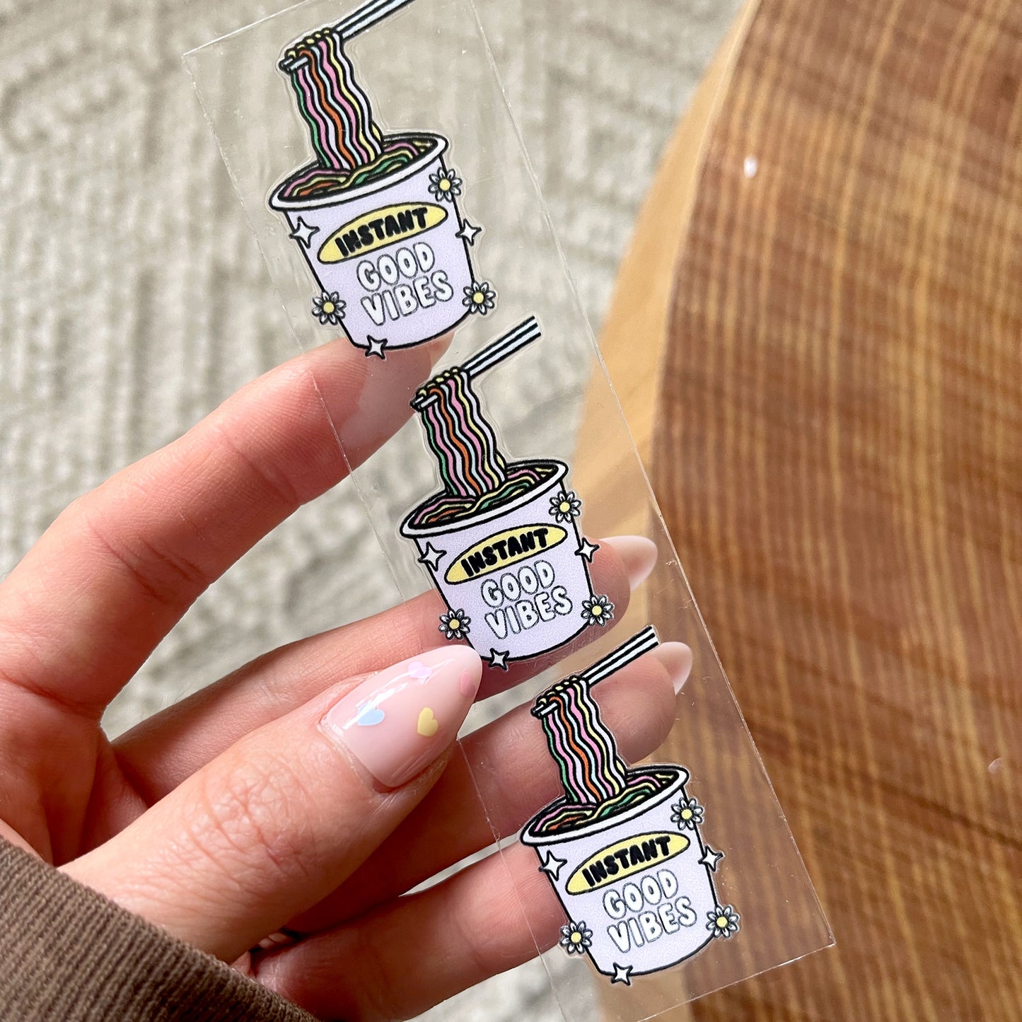 Bookmark UV DTF Decal | Good Vibes Noodle