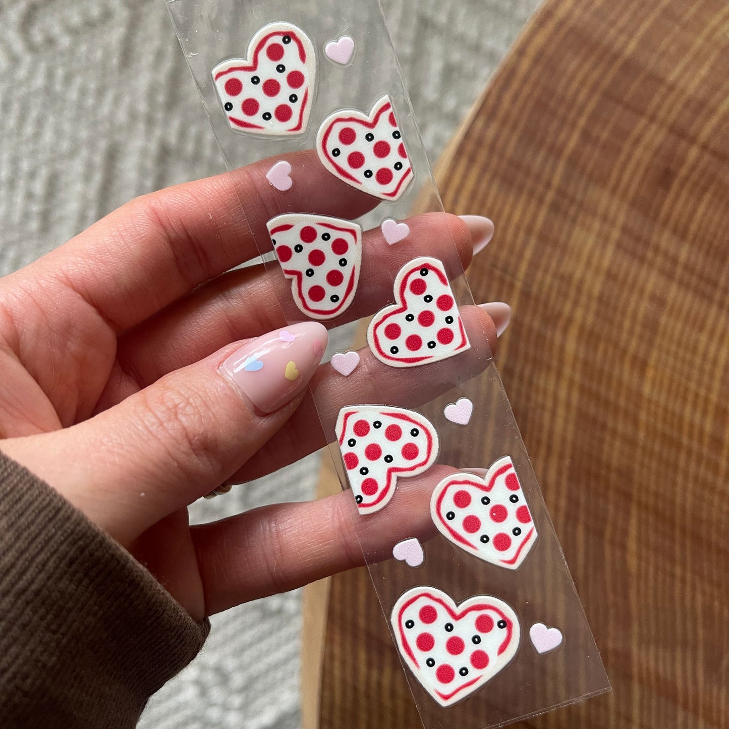Bookmark UV DTF Decal | Heart Pizza