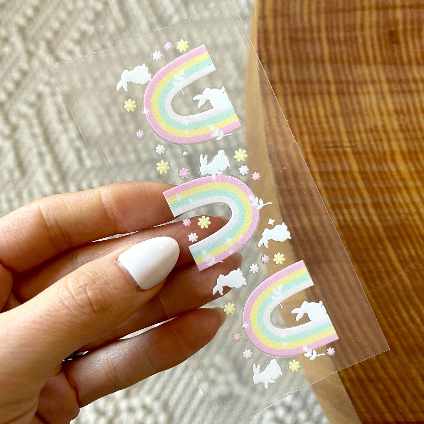 Pen UV DTF Wrap | Rainbow Bunny