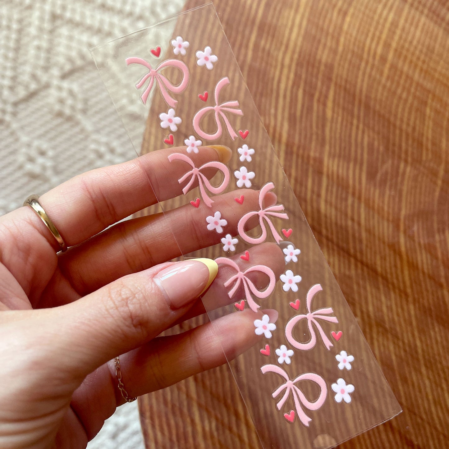 Bookmark UV DTF Decal | Floral Bow