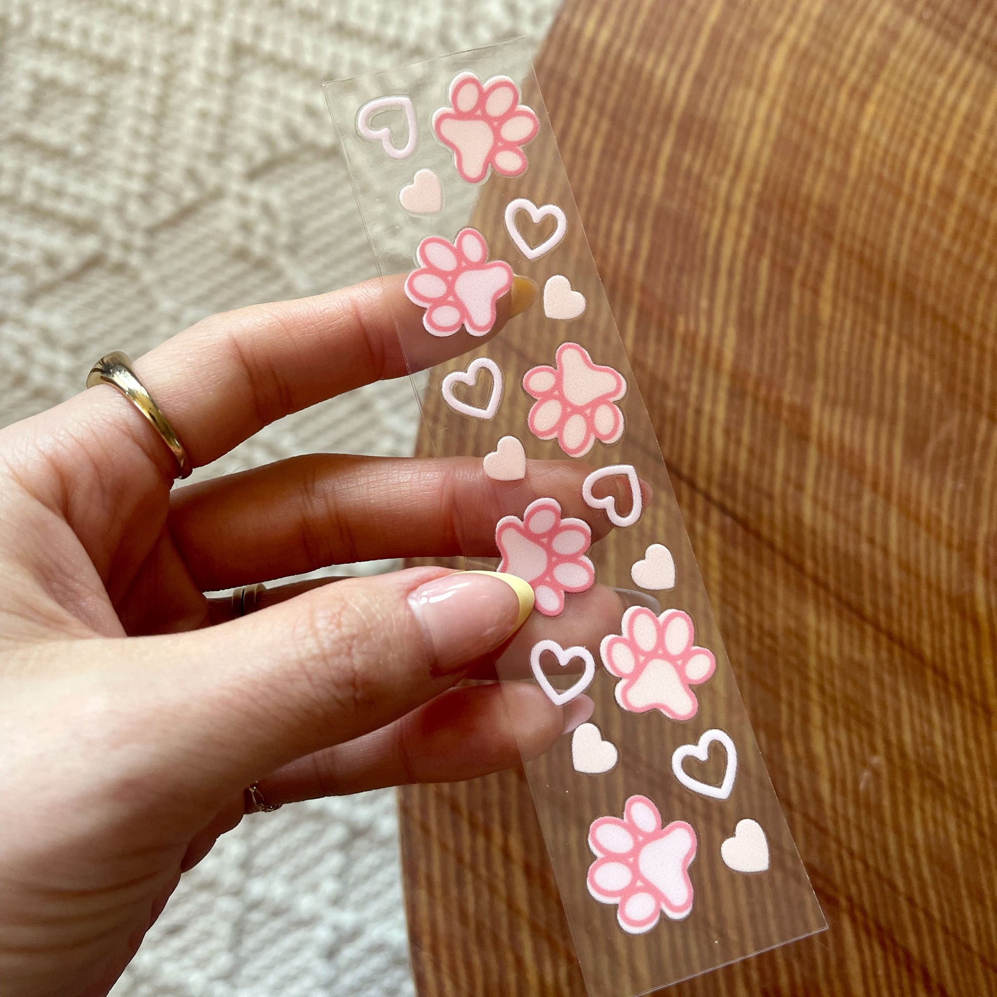Bookmark UV DTF Decal | Pink Dog Paw