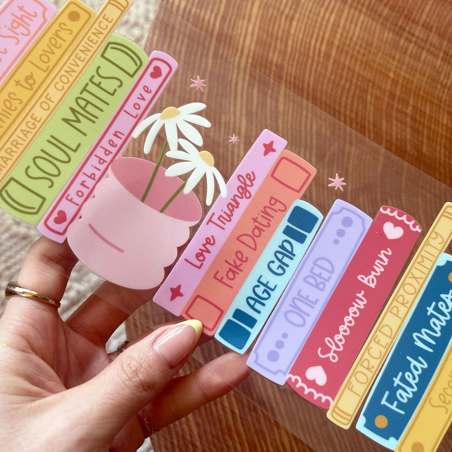16oz Cup UV DTF Decal | Fun Book Shelf